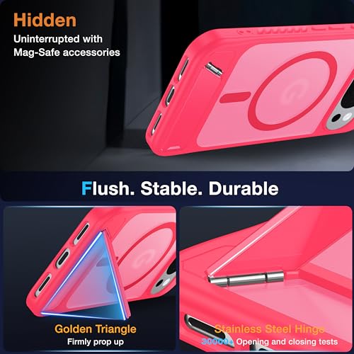 Image of for Google Pixel 10 Pro XL Case with MagSafe [Invisible Kickstand] [Charge While Standing] [Military Shockproof] Translucent Matte Soft Silicone Bumper for Pixel 10 Pro XL Phone Case Slim, Rose