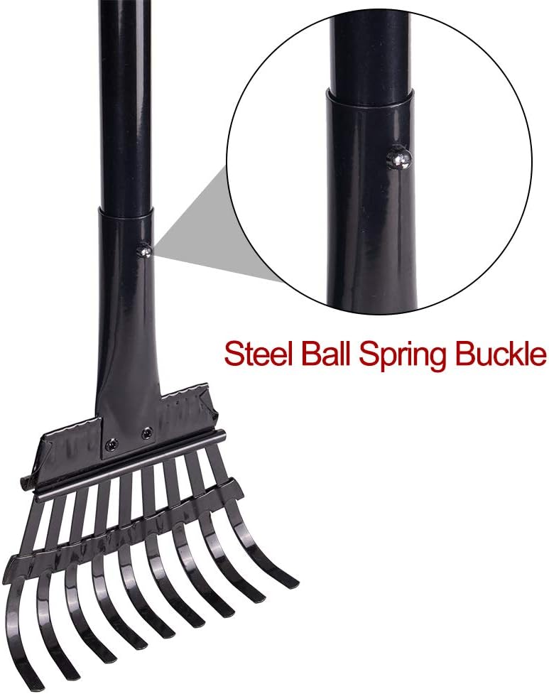 PAWCHIE Dog Pooper Scooper for Large and Small Dogs - Adjustable Long Handle Metal Tray Rake Spade Heavy Duty Set, Great for Grass Lawns Dirt