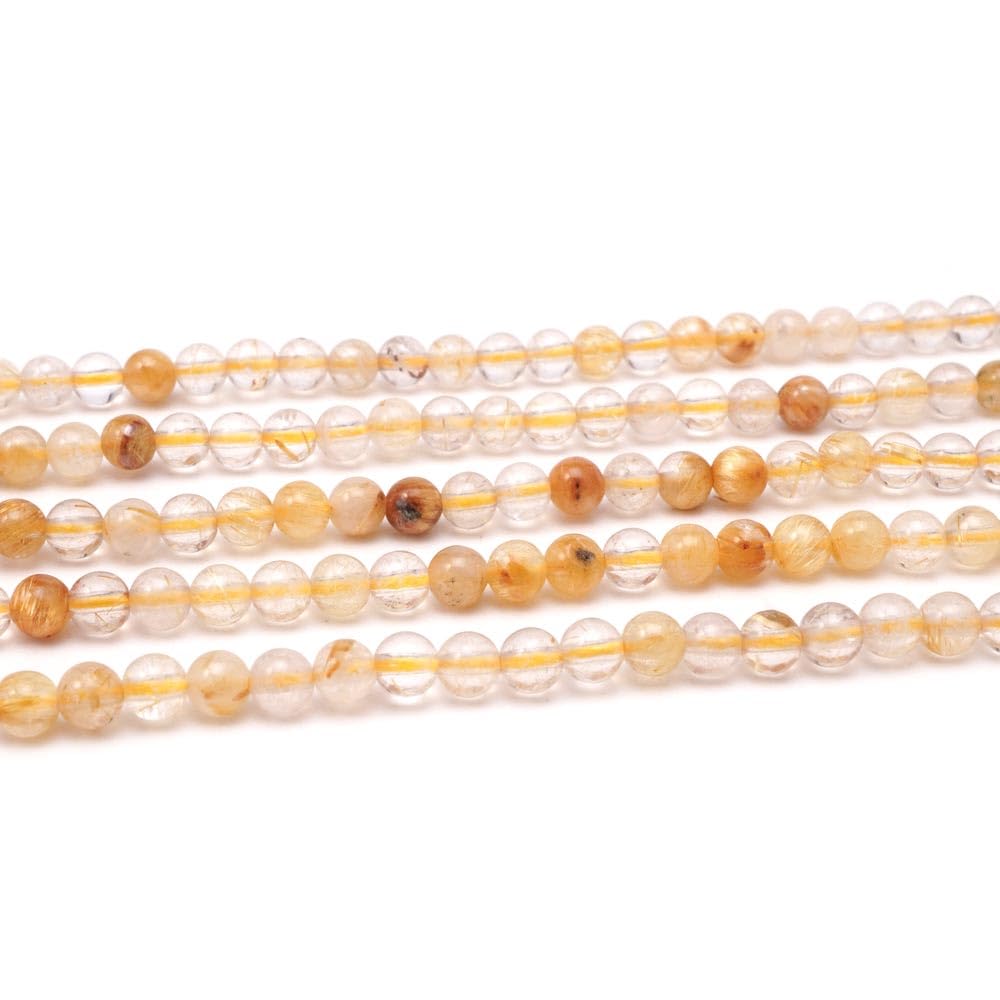 Amazon.co.jp: ゴールドルチルクォーツ 3mm 丸玉 ビーズ 連売り