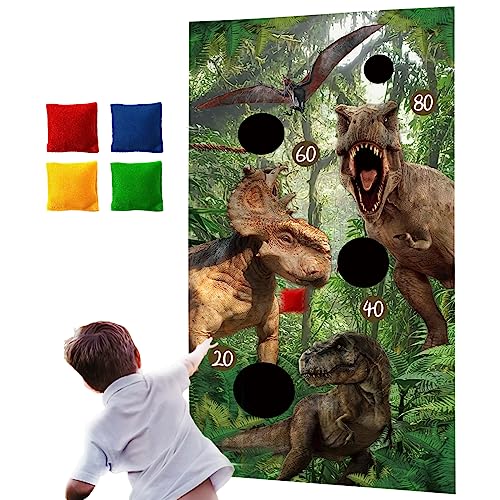 Dinorsaur Bean Bag Toss Game for Kid Toddlers 1-3 with 4 Color Bean Bags, Sports & Outdoor Play Toys...