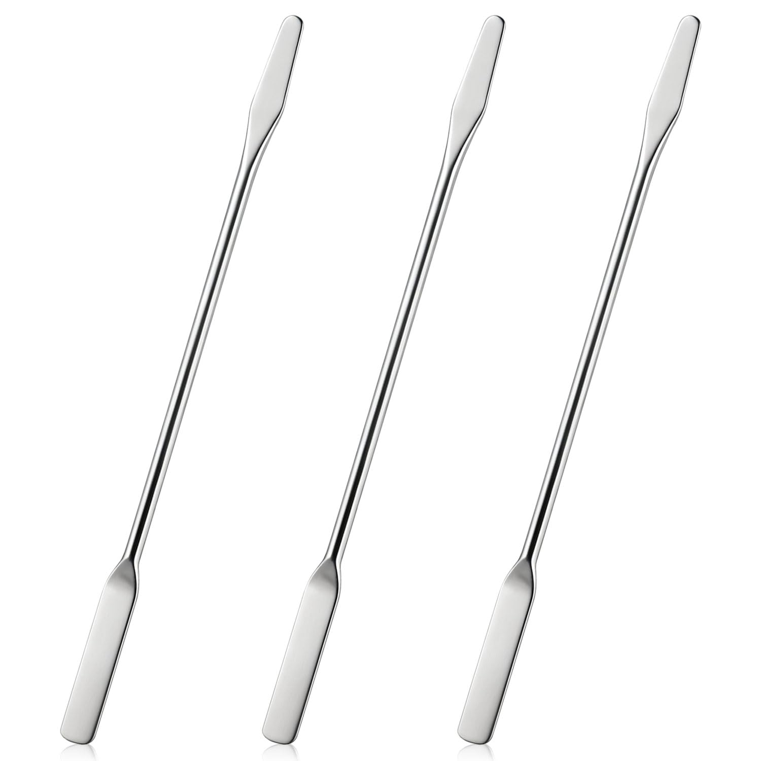 6PCS Lab Spatula Stainless Steel Small Metal Spatula Double Ended Micro Spatula Square/Round End Spatula Makeup Spatula Tool for Mixing Cosmetics (6 Pcs) — Amazon image 8