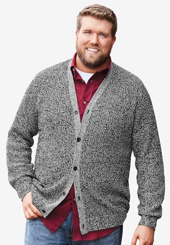 KingSize Men's Big & Tall Shaker Knit V-Neck Cardigan Sweater2