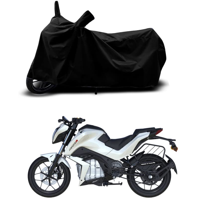 Image of 100% Scratchproof /UV-Rays /Heat Protection /Birds Dropping /Water Resistant /Dust Proof /Waterproof /Full Bike Scooty Two Wheeler Body Cover Compatible for Tork Kratos R All Varients[Black]