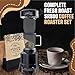 Fresh Roast Coffee Roaster Bundle SR800, Glass Extension Tube, Burr Grinder, (2 Lbs) Sample Pack of Green Beans, (2- pack) Sample trays