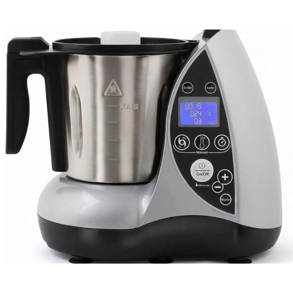 WORKWEAR Robot da Cucina Multifunzione Cuocitutto 1500W – Ciotola Acciaio Inox 3.5L, 12 Velocità, Temperatura 20-120°C, Timer 60 Min – Cuoce, Frulla, Trita, Impasta, Cottura Vapore