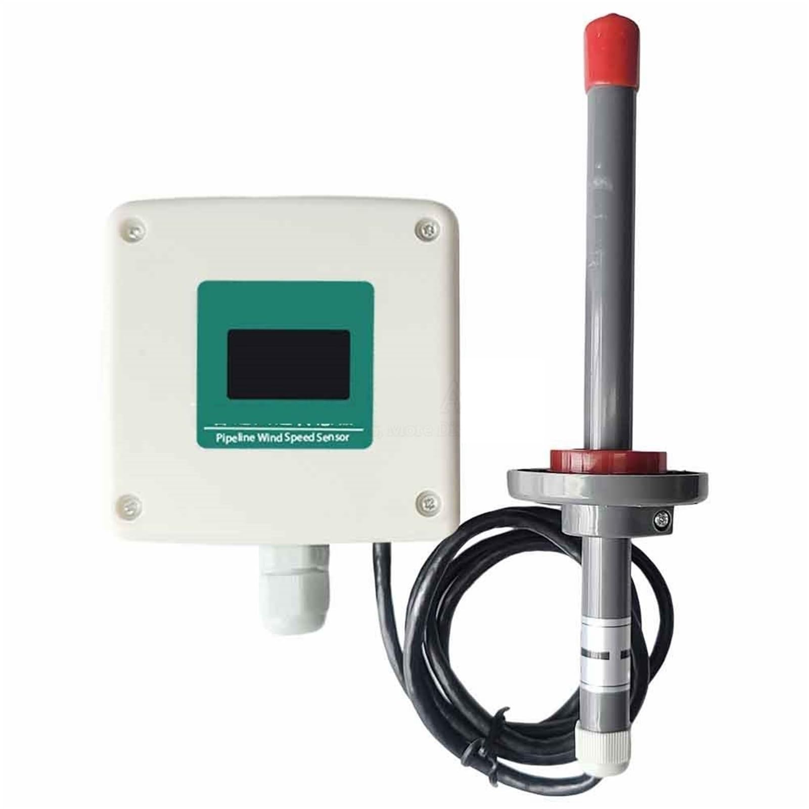 Sensor de Velocidad del Viento for tuberías de 0 a 30 m/s, RS485, 0 a 5 V, 0 a 10 V, 4 a 20 mA, transmisor Detector de Velocidad del Aire for plomería de Alta precisión.(4-20MA)