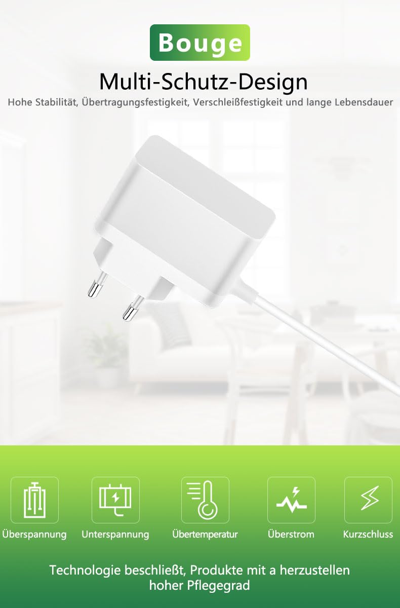 Cavo di ricarica per GHB Babyphone, Bouge 5 V, compatibile con GHB Video Baby Monitor VB603, cavo di ricambio mini USB (bianco)