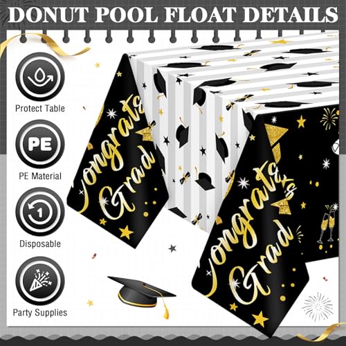 Image of Oudain 3 Pcs 2026 Graduation Party Decorations, Gongrats Grad Tablecloths Class of 2026 Table Covers for Graduation Party Supplies Decor 54 inchx108 inch