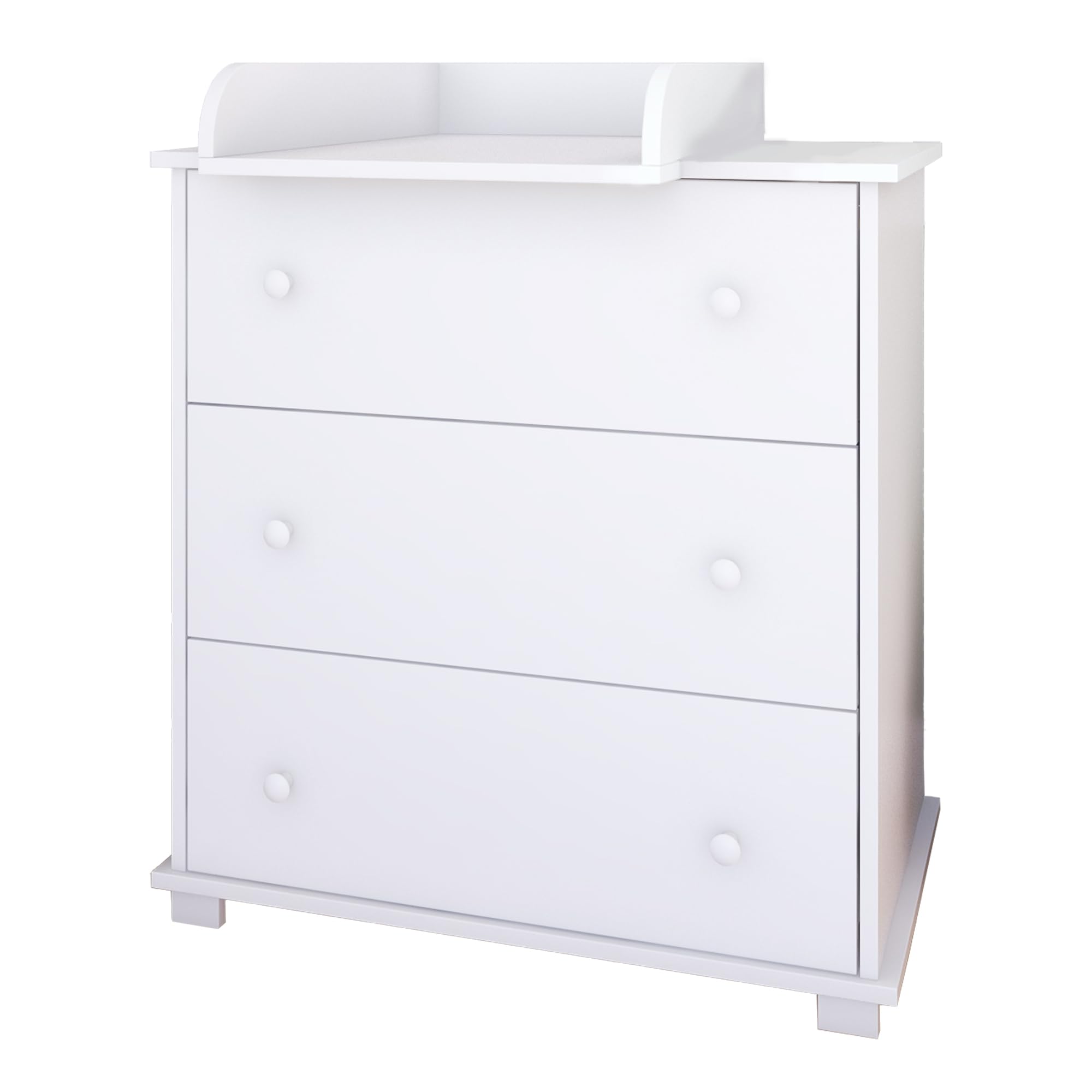 Kids Collective Cassettiera fasciatoio fasciatoio con accessorio fasciatoio rimovibile con 3 cassetti in bianco Made in Europe