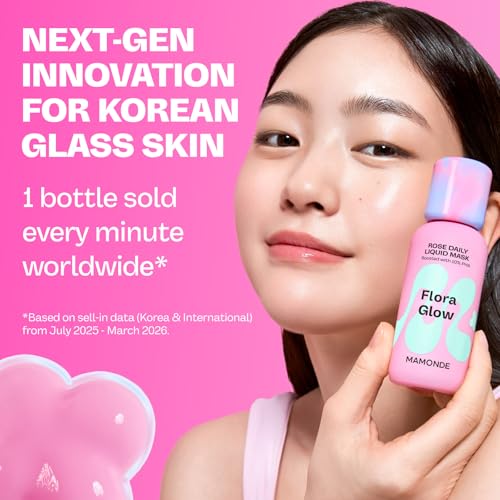 Image of MAMONDE Flora Glow Rose Daily Liquid Face Mask | 2-in-1 Toner & Exfoliator | Korean Leave-On Mask with Hyaluronic Acid, Peptides & 10% PHA For Glass Skin | Korean Skin Care | Makeup Prep