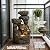 Outdoor Water Fountain with LED Lights, Resin Bowl Waterfall Fountain for Garden Decor Indoor Outdoor Use, 10.2"x6.9"x15.7" (Light Brown)