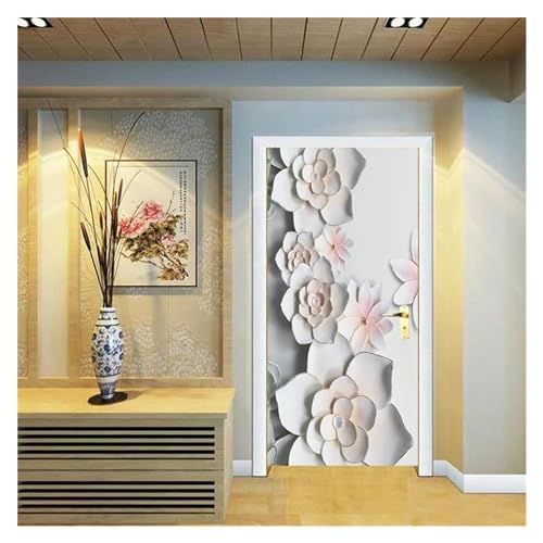 Sticker de porte fleurs 3D pour masquer les défauts et décorer le salon