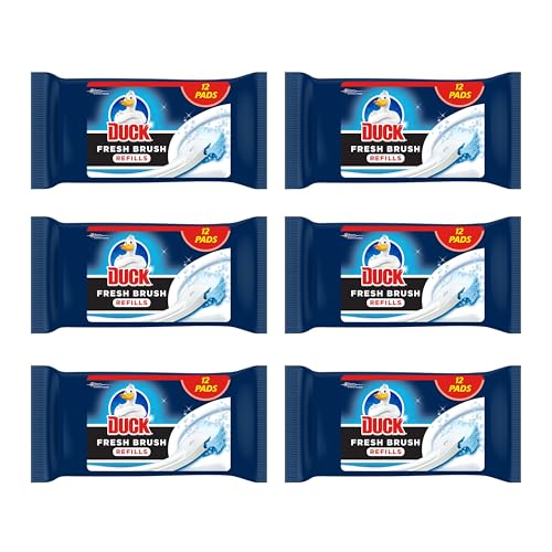 Duck Fresh Brush Refills Flushable Toilet Bowl Cleaning Pads Pack of 6 (Total of 72 Refill Pads)