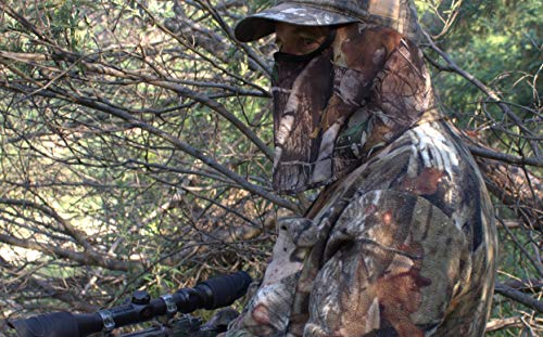 Image of DOWN UNDER OUTDOORS Camo Hunting Face Mask in Lightweight Breathable Sheer Mesh for Warm Weather, Adjustable for Men, Women and Kids