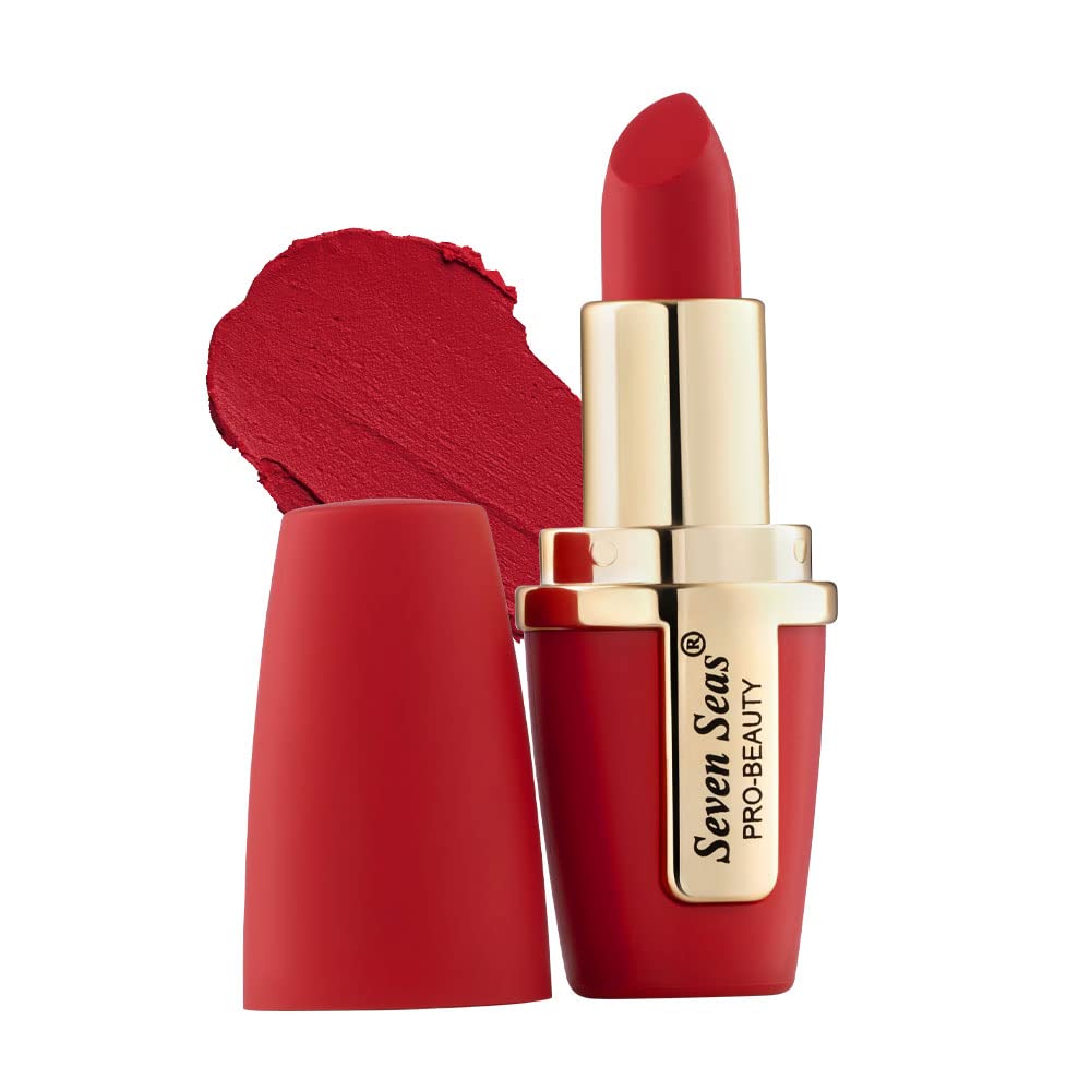 Seven Seas Lip Comfort Velvet Finish Matte Long Lasting Lipstick | Smooth Application |Transferproof & Smudge Proof | Highly Pigemented Lipstick for Women (Scarlet)