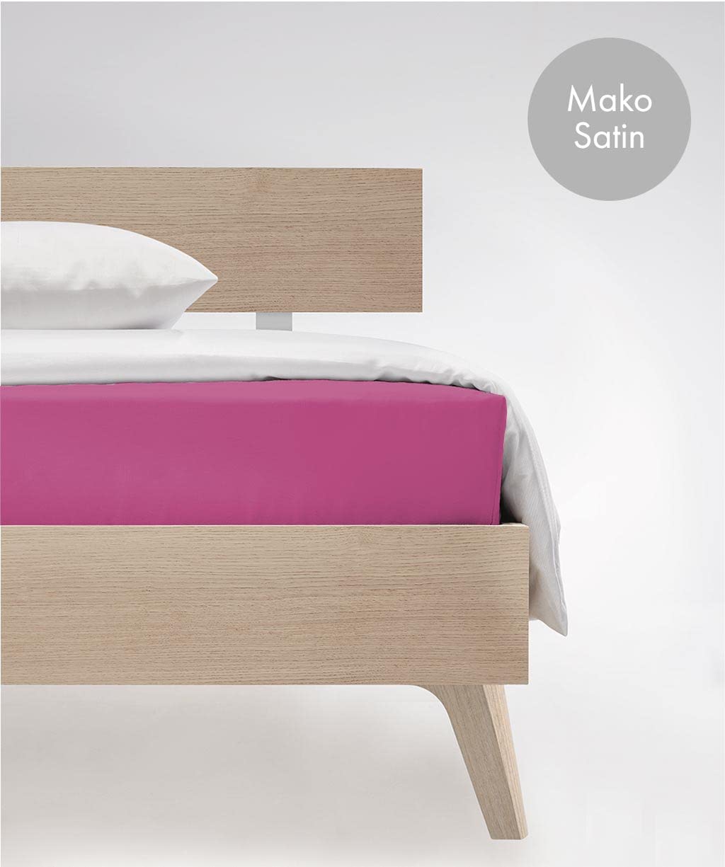 fleuresse Colours Bettlaken, ohne Gummizug, Uni-Mako-Satin, 100% Baumwolle, Oekotex Standard 100, 220 x 260 cm, Fb. Cassis