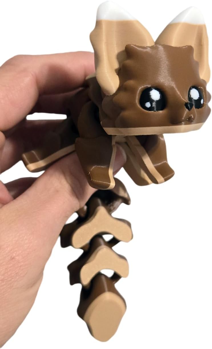 The Geek Galleria Articulated Caramel Fox 7.5 Inches - 3D Printed Fidget Fantasy Creature