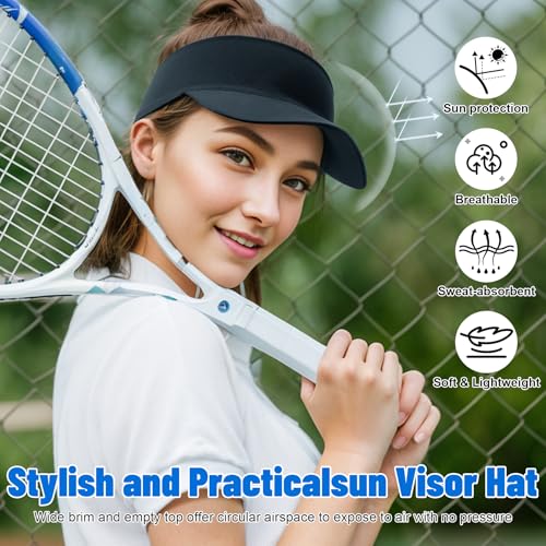 Image of Sukeen Cooling Stretchy Visor Free Size Cool Hat with UV Protection Brim Peak Vizor for Golf,Tennis,Cycling,Running