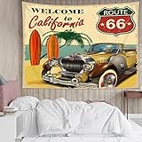 LB タペストリー おしゃれ 壁掛け 風景 アメリカ レトロ（サイズ：150ｘ100cm）サーフボード フラッグ 南国風 インテリア 多機能 ホーム装飾 部屋 窓 個性ギフト 布 ポスター