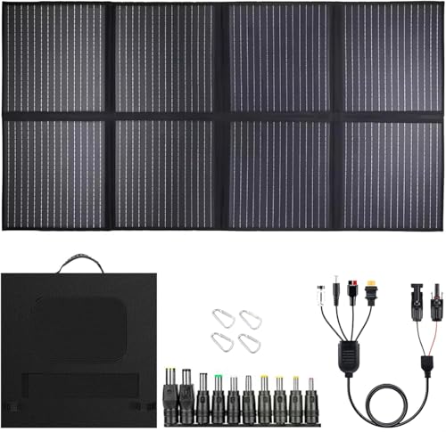 400 Watt Portable Solar Panel, 25.8% High Efficiency Foldable Compatible Solar Panels IP68 Waterproof Solar Charger for Outdoor Activities Power Station Camping Off-Grid Trip