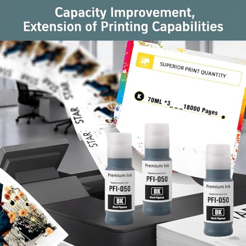 Image of KOSH PFI 050 Refill Ink Compatible for imagePROGRAF TC-20, TC-20M Ink Tank Printers