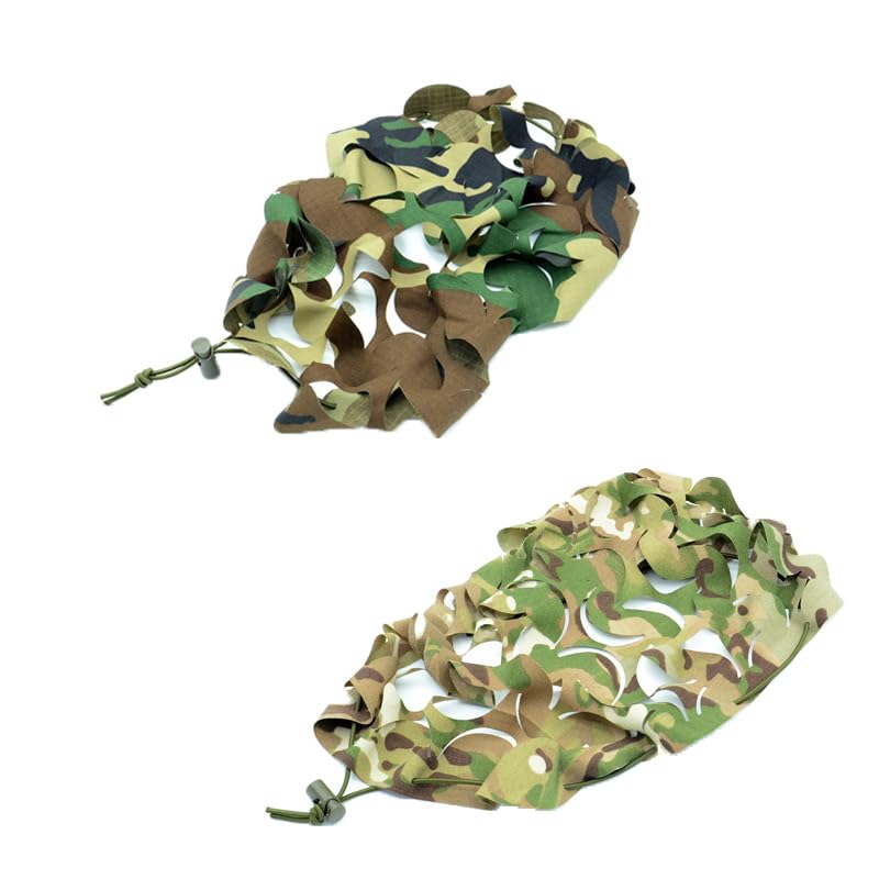 Housse De Casque Tactique En Nylon 500D Et Maille - Camouflage, Pour BJ/PJ/MH Fast, Avec Cordons Et Scratch - Airsoft, Paintball, Chasse