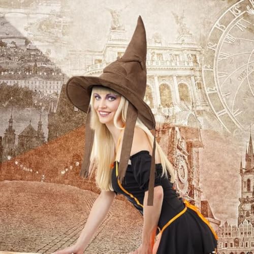 Image of Wanna Party Harry The Magician Sorting Hat Costume Accessory - Faux Suede, Adjustable, Wired Rim Hat, Patches & Straps for all Harry The Magician Fans