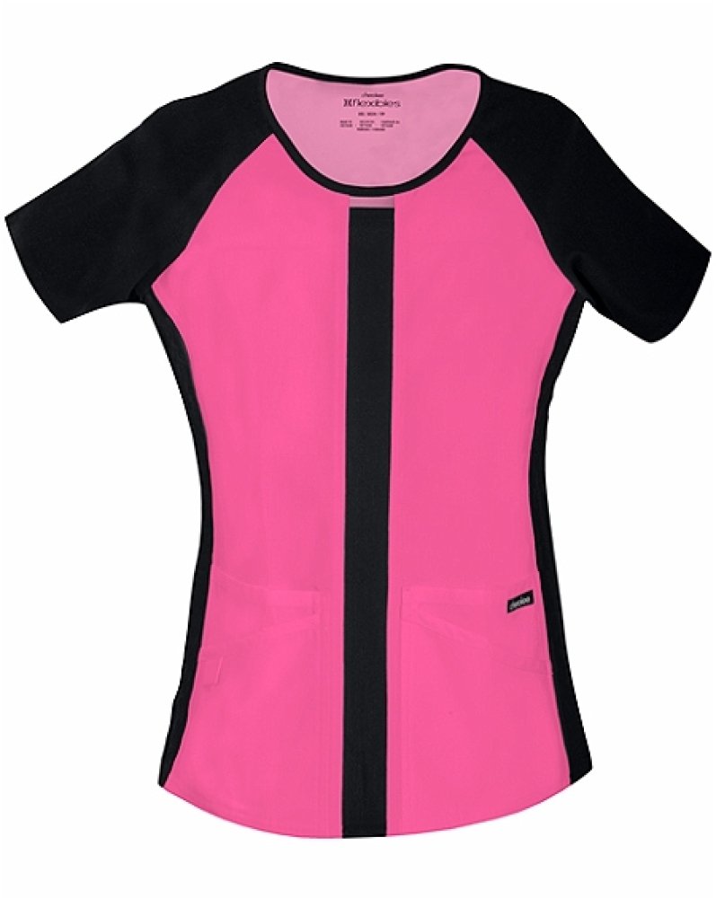 Cherokee 2805 Women's Color Blocked Round Neck Knit Panel ScrubTop