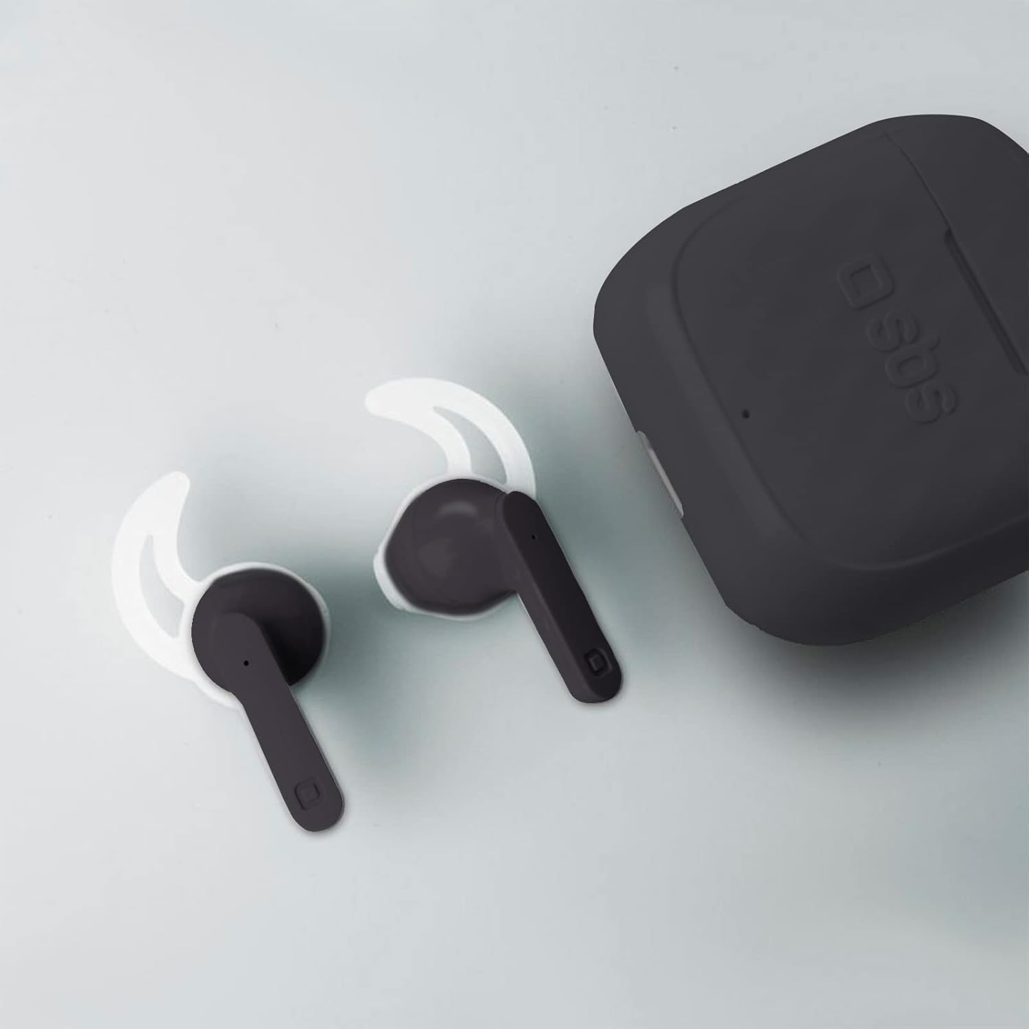 SBS Air Free Earphones with white silicone headbands