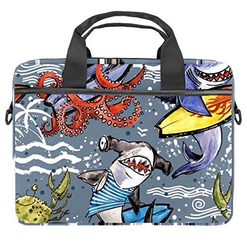 Sac à bandoulière pour ordinateur 13-14.5" crabe requins coloré 36.8cm