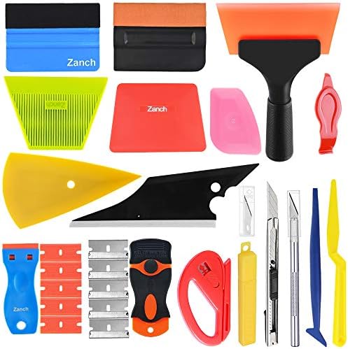 Zanch Window Tint Kit Window Tint Tools Vinyl Wrap Tool Kit Car Wrap Kit with Felt Squeegee Window Tint Squeegee,Squeegee for Vinyl Tools ,Car Wrapping Installation Kit Window Film Tinting Tools