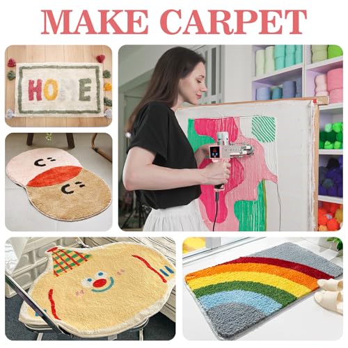 Image of Rug Tufting Gun with Carpet Trimmer Kit,Tufting Gun Starter Kit Professional Tufting Rug Making Machine,2 in 1 Cut Pile Loop Pile Tufting Gun Kits for Beginners and Amateur