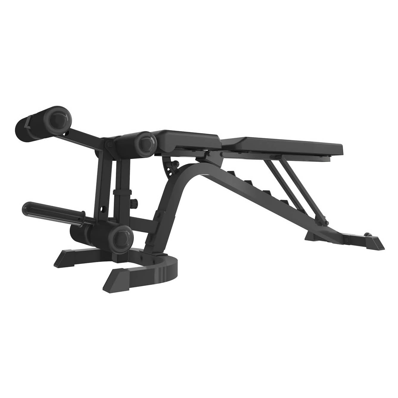TOORX WBX 220 MULTIFIT Panca multiuso, ruote di trasporto, adattatore per utilizzo dischi in ghisa con foro ø 50 mm, Leg curl incluso