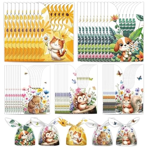SGERUFZ 50pcs Bolsitas para Regalos, Bolsa de Caramero Galleta de Conejo, Bolsas Cumpleaños Infantil para Dulces Galletas Piruletas Niños, Graduación, Bodas, Fiestas, Bolsas Regalo Cumpleaños Infantil | Ya disponible en tu tienda friki favorita! En mundofriki.es!
