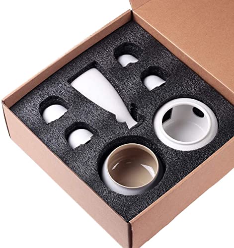 Juego de sake y tazas con calentador, el regalo ideal de porcelana tradicional 6