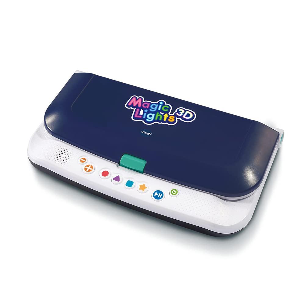 VTech - Magic Lights 3D, kreatywne warsztaty dla dzieci, tworzenie jasnych obrazów 2D i 3D, gra edukacyjna, kreatywna rozrywka elektroniczna, prezent dla dzieci od 5 lat - Zawartość w języku
