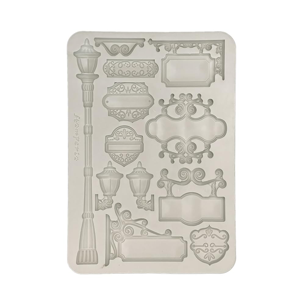 Stamperia KACMA551 - Stampo in silicone A5, 14,​8 x 21 x 1,​1 cm, colore: Grigio
