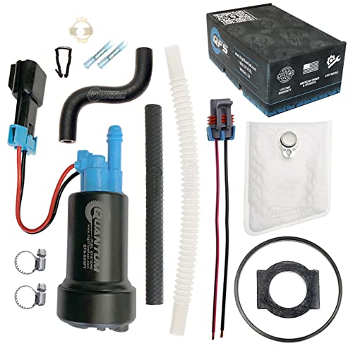 Quantum 525LPH HELLCAT E85 Fuel Pump w/Install Kit and Flex Hose Replacement for Ford Mustang (1986-1997)