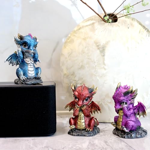 Set 3 Figuras Dragón en Resina Aura Mojo miniatura 5