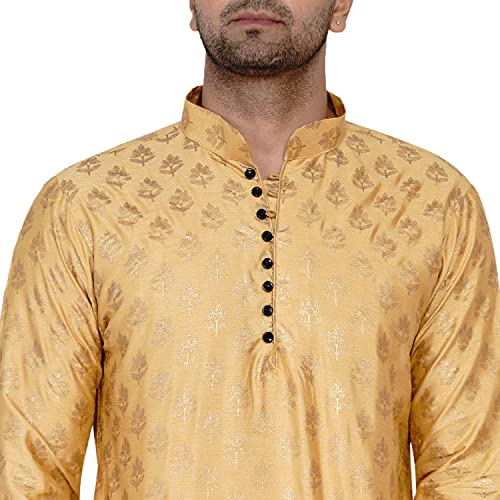 Image of Veera Paridhaan Men's Banarasi Full Sleeve Printed Long Straight Kurta