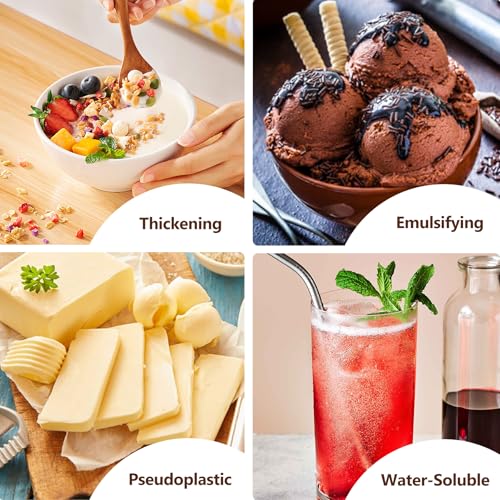 Xanthan Gum Pulver 200g - 100% Reines Lebensmittelqualität Xanthan für Glutenfreies Backen, Verdickungsmittel für die Herstellung von Eiscreme, Kuchen, Saucen, Suppen, Süßigkeiten, Kochen