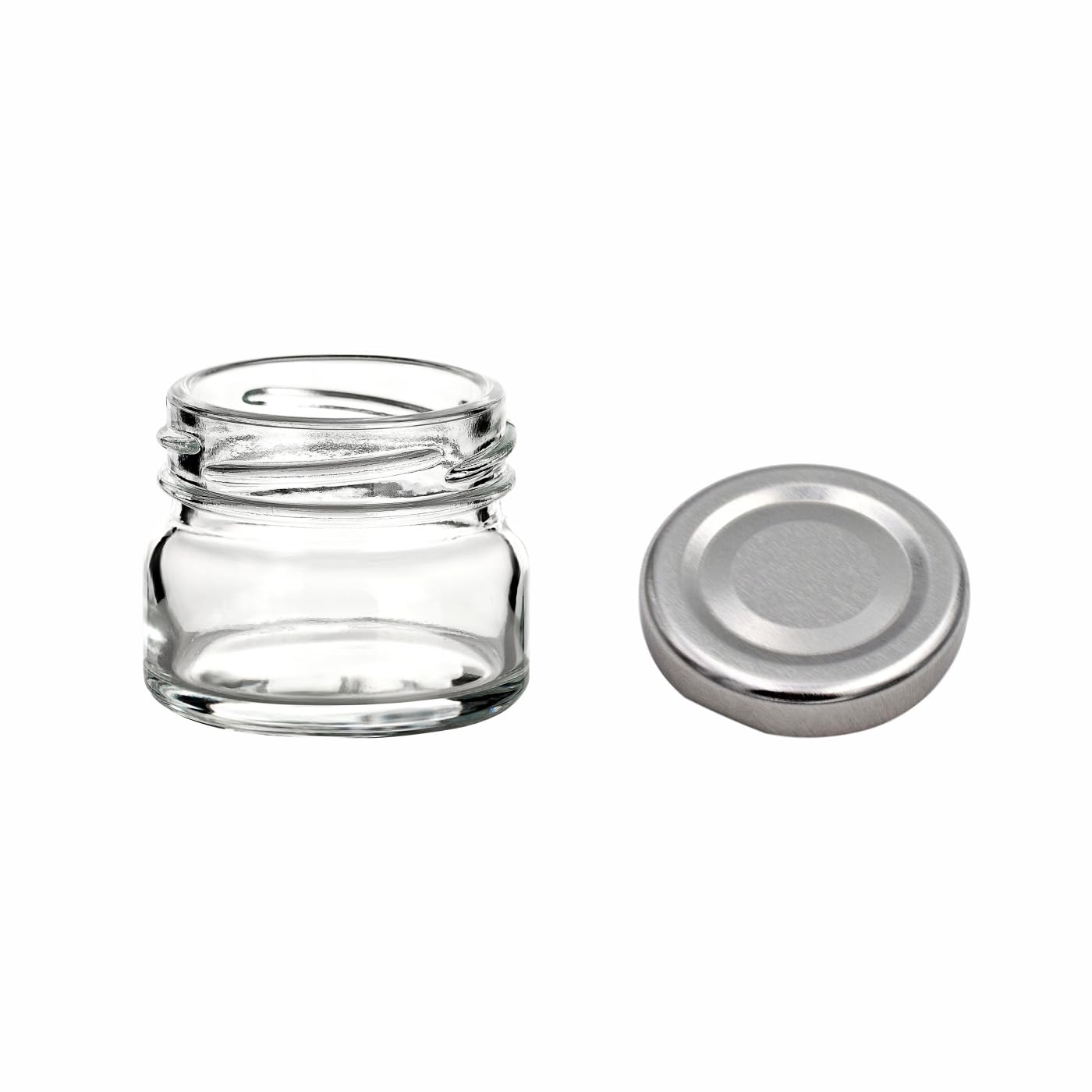 gouveo Set di 24 Vasetti per Conserva da 300 ml, con Coperchio a Vite, Colore Bianco, per Marmellate, Conserva, Spezie