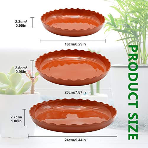 Aynaxcol 12 Pack White Plant Trays 3 Sizes Plastic Round Wave Plant Saucer Flower Plant Pot Saucer Terracotta Drip Trays For Indoor Outdoor Flower Pots And Planters, With 20Pcs Green Plant Labels #TOP6