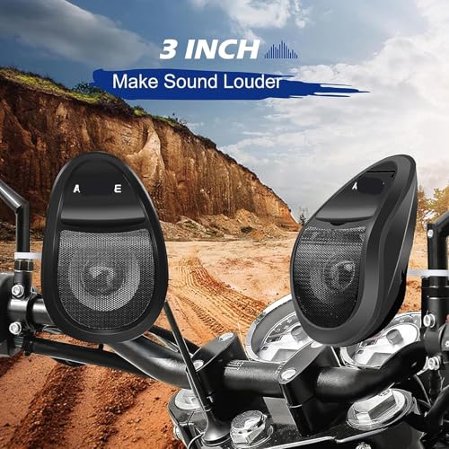 Parlante para Manillar de Moto Compatible Audio FM Negro miniatura 4