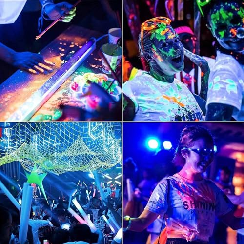 Image of YANYCN 600W 2 Pack LED Black Light 395nm to 405nm UV Blacklight IP66 Waterproof Flood Light Outdoor with Plug and Switch Neon for Party Halloween Fluorescent Poster Body Paint