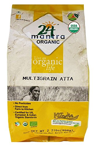 Organic Multigrain Flour (Atta) - 2.2 Lbs, USDA Certified Organic - 24 Mantra Organics