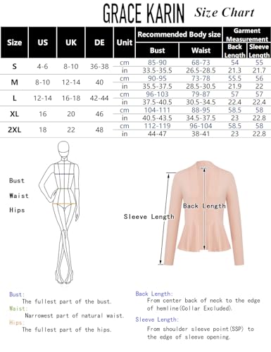 GRACE KARIN Women's Casual Draped Open Front Cropped Cardigan Long Sleeve Sweater Peplum Knit Outwear - Image 6