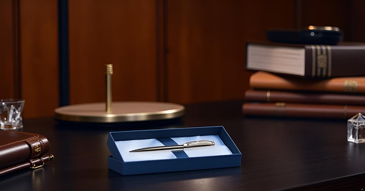 Kugelschreiber Deluxe, 14cm, Silber plattiert, Premium Design, exzellente Verarbeitung, inkl. Geschenkverpackung