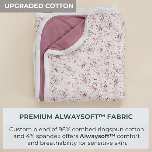 Image of Pobibaby Girl Blankets, Toddler Blanket, 50x50, Soft Cotton (Blossom)