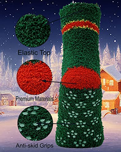 Image of SUMONA Different Touch 6 Pairs Cozy Fuzzy Non Skid Grip Hospital Home Slipper Socks